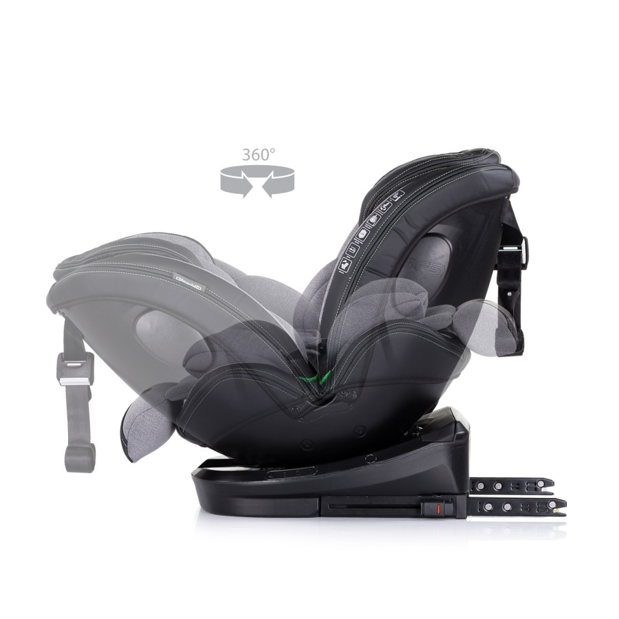 Стол за кола 360 i-Size 40-150 см Hypnotic облачно сиво
