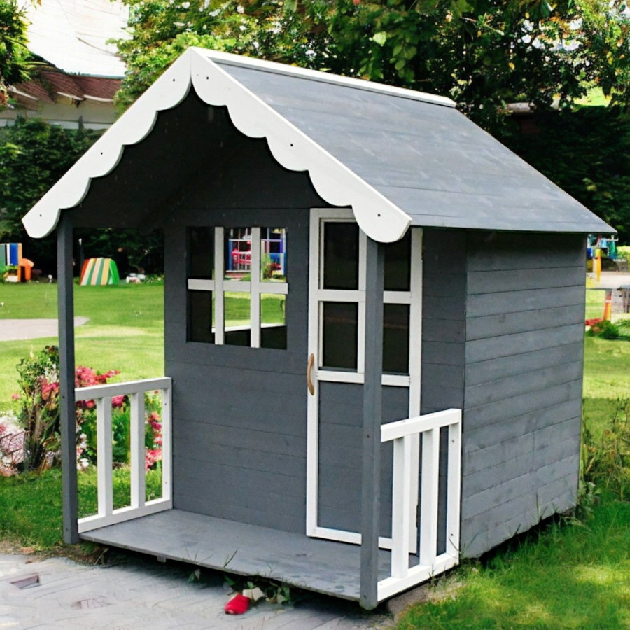 Дървена детска къща 139x143.5x149 см за игри на открито