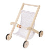 Детска дървена количка за кукли с текстилен кош 34x46x49.5 см