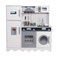 Детска дървена кухня с течаща вода 97x30x94 см