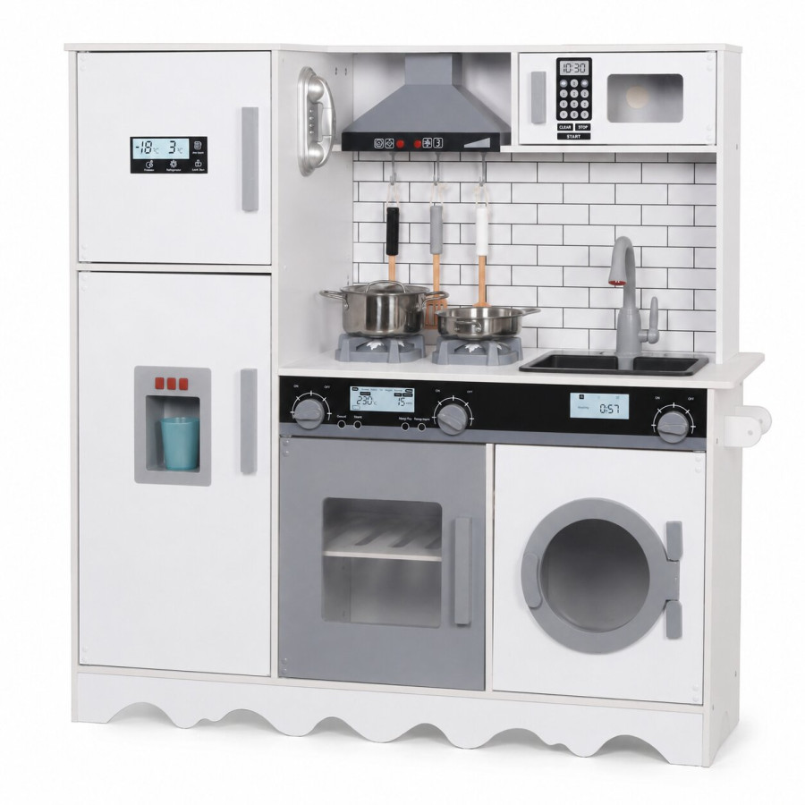 Детска дървена кухня с течаща вода 97x30x94 см