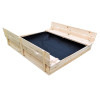 Детски дървен пясъчник с пейки и сгъваем капак 157x157x21см