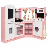 Голяма детска дървена кухня с аксесоари 134x80x99 см