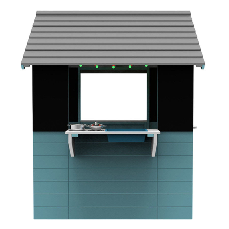 Детска дървена къща за играс кухня 110×103×137 см