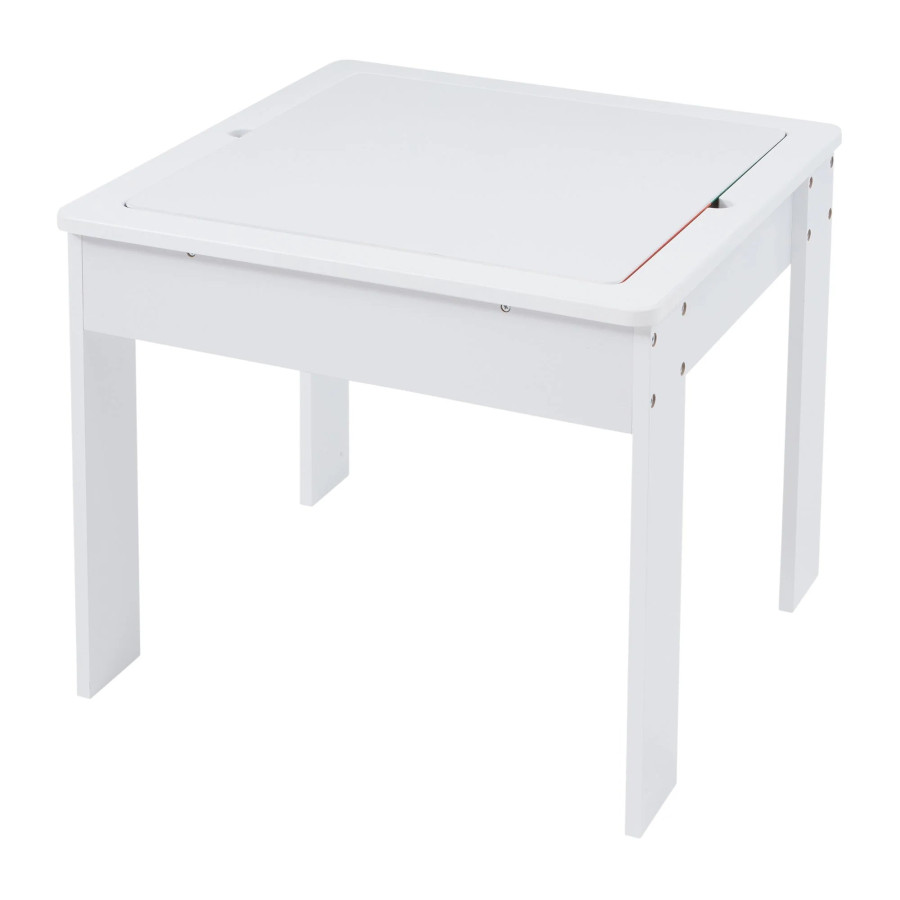 Двустранна детска маса с 2 столчета от дърво White/Grey