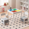 Двустранна детска маса с 2 столчета от дърво White/Grey