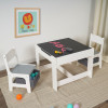 Двустранна детска маса със столчета 2 в 1 White/Grey