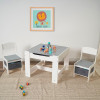 Двустранна детска маса със столчета 2 в 1 White/Grey