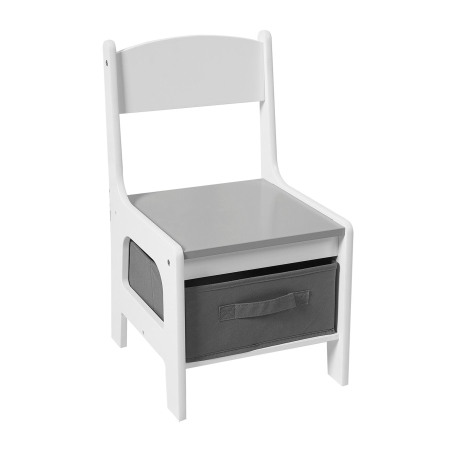 Двустранна детска маса със столчета 2 в 1 White/Grey