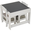 Двустранна детска маса със столчета 2 в 1 White/Grey