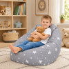 Детски пуф барбарон Little Stars сив 100% памук 55x44x55 см