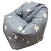 Детски пуф барбарон Little Stars сив 100% памук 55x44x55 см