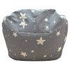 Детски пуф барбарон Little Stars сив 100% памук 55x44x55 см