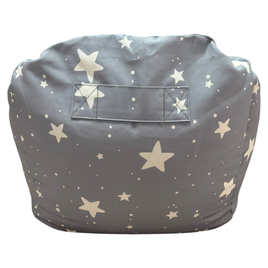 Детски пуф барбарон Little Stars сив 100% памук 55x44x55 см