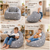 Детски пуф барбарон Little Stars сив 100% памук 55x44x55 см