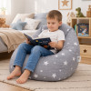 Детски пуф барбарон Little Stars сив 100% памук 55x44x55 см