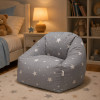Детски пуф барбарон Little Stars сив 100% памук 55x44x55 см