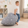 Детски пуф барбарон Little Stars сив 100% памук 55x44x55 см