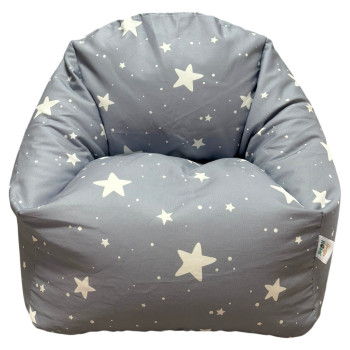 Детски пуф барбарон Little Stars сив 100% памук 55x44x55 см
