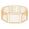 Детска дървена кошара за игра с вратичка и защитно заключване 140x140x61 см