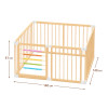 Детска дървена кошара за игра с вратичка и защитно заключване 140x140x61 см