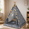 Детска палатка Little Stars сива със звезди 120x120x160 см