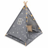 Детска палатка Little Stars сива със звезди 120x120x160 см