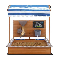 Пясъчник с регулируем покрив и аксесоари пясъчна мелница, писта за колички 103x114x110 см