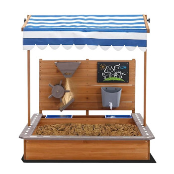 Пясъчник с регулируем покрив и аксесоари пясъчна мелница, писта за колички 103x114x110 см