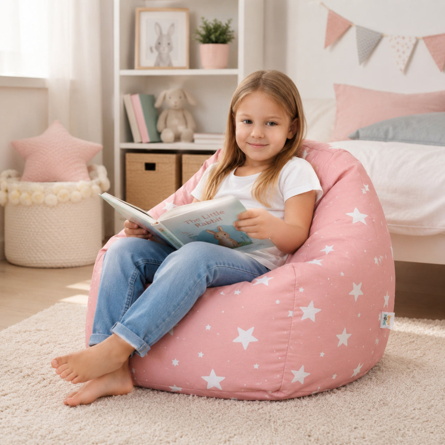 Детски пуф барбарон Little Stars 100% памук 55x44x55 см