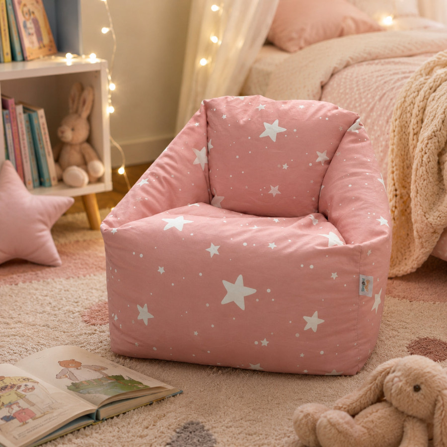 Детски пуф барбарон Little Stars 100% памук 55x44x55 см