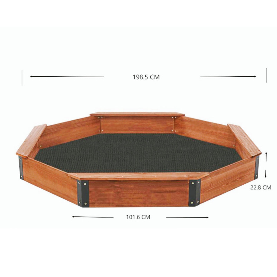 Голям детски пясъчник Ginger Home 199х199х23 см