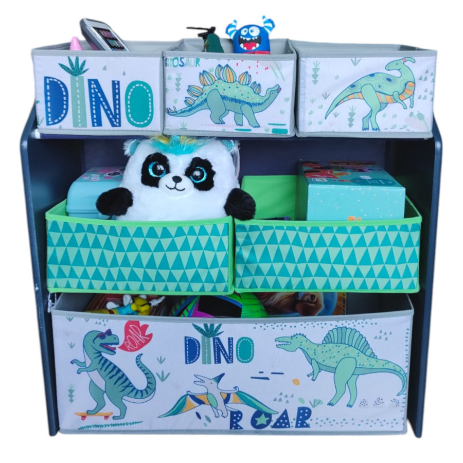 Детска етажерка органайзер за играчки с кутии за съхранение DINOSAUR
