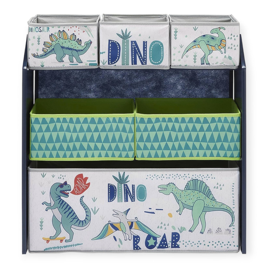 Детска етажерка органайзер за играчки с кутии за съхранение DINOSAUR