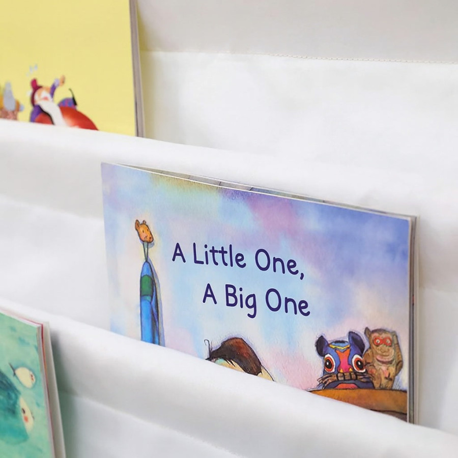 Детска дървена етажерка за книги с 6 рафта