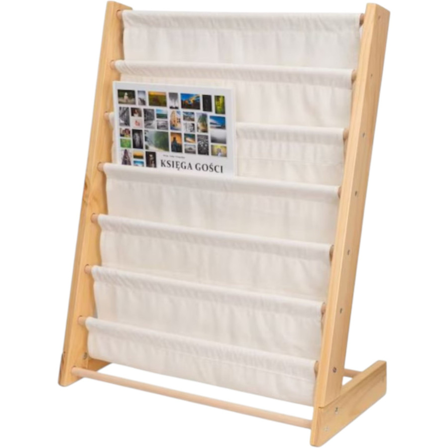 Детска дървена етажерка за книги с 6 рафта