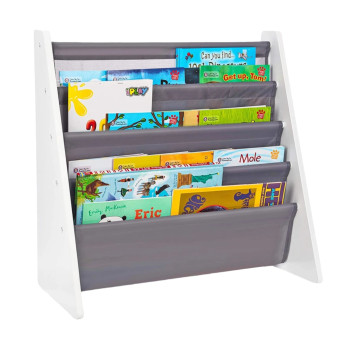 Детска етажерка за книги и играчки, органайзер WHITE/GREY