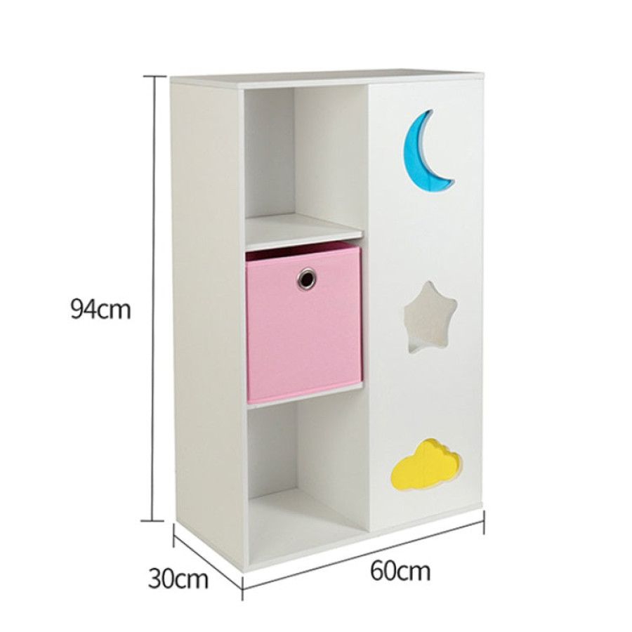 Детски цветен органайзер за съхранение с кутии и рафтове