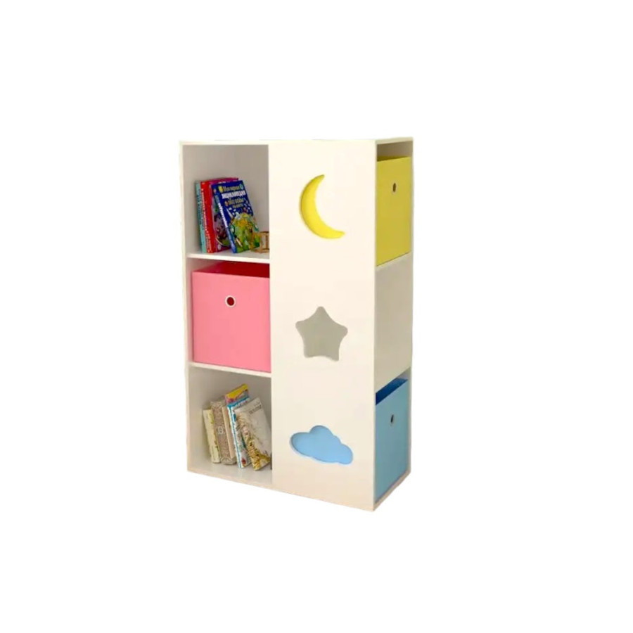 Детски цветен органайзер за съхранение с кутии и рафтове