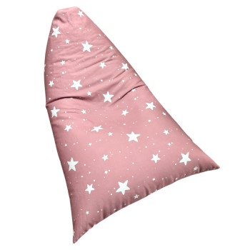 Детски пуф лежанка розов барбарон Little Star със звезди 100% памук 127x81x76 см