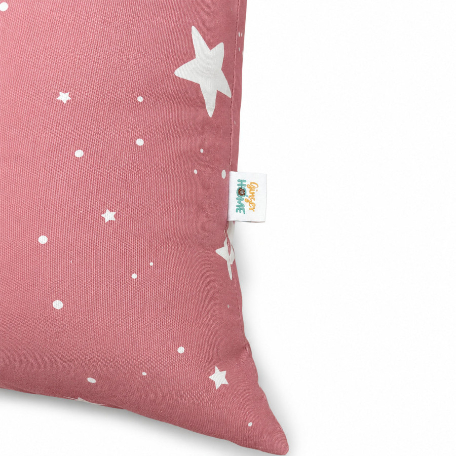 Детски пуф лежанка розов барбарон Little Star със звезди 100% памук 127x81x76 см