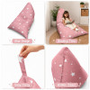 Детски пуф лежанка розов барбарон Little Star със звезди 100% памук 127x81x76 см