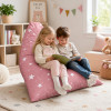 Детски пуф лежанка розов барбарон Little Star със звезди 100% памук 127x81x76 см
