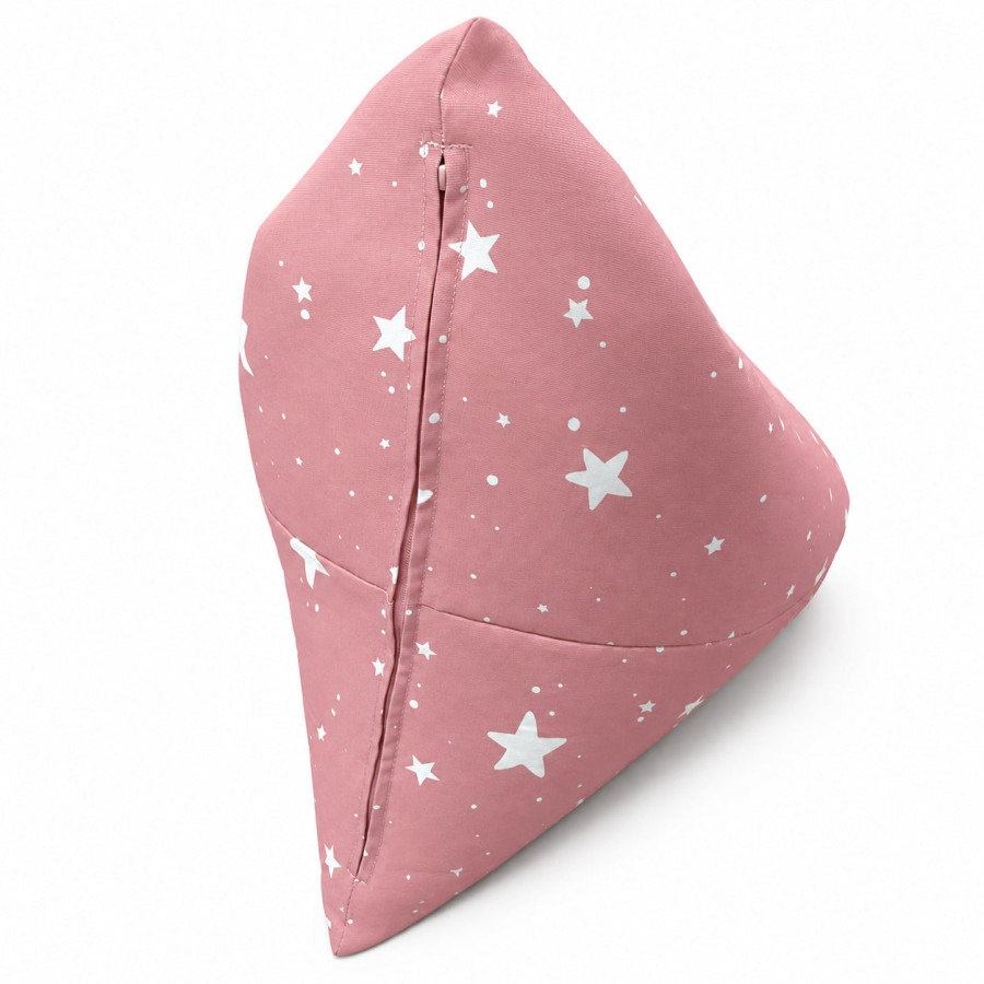 Детски пуф лежанка розов барбарон Little Star със звезди 100% памук 127x81x76 см