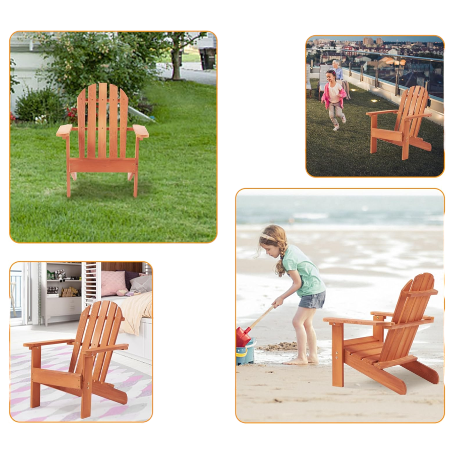Детски дървен стол шезлонг Adirondack