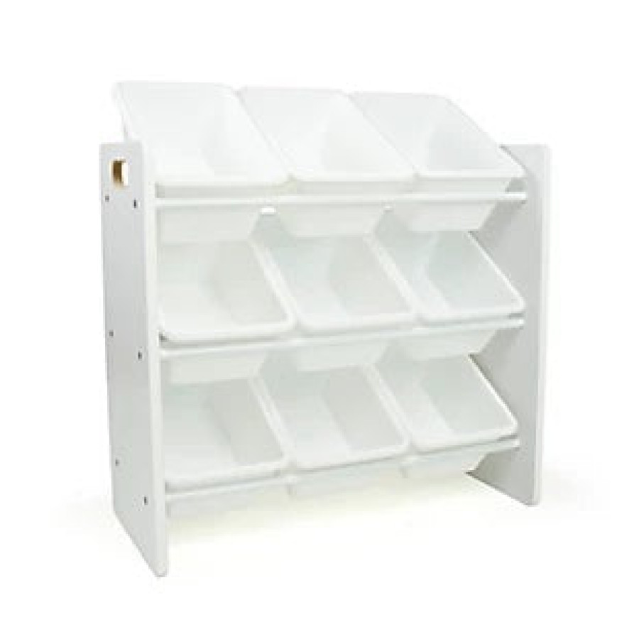 Етажерка- органайзер за играчки с 9 кутии за съхранение White