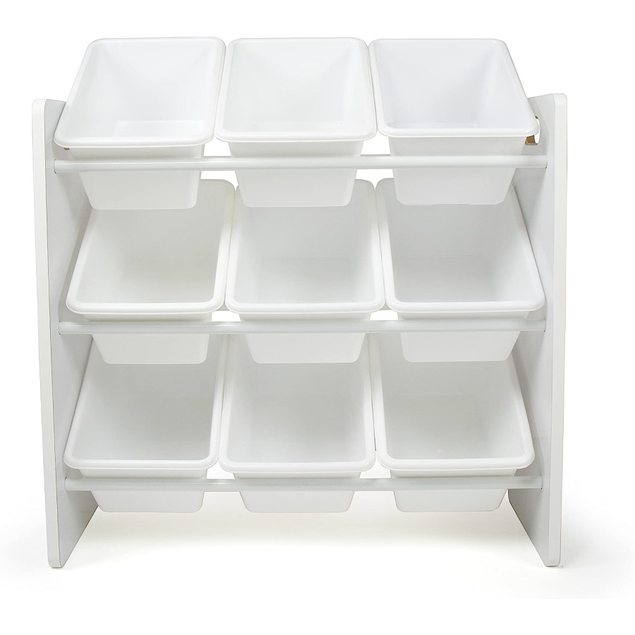 Етажерка- органайзер за играчки с 9 кутии за съхранение White