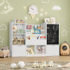 Детски органайзер за играчки масивно дърво и MDF 140x51x80 см