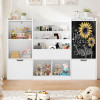 Детски органайзер за играчки масивно дърво и MDF 140x51x80 см