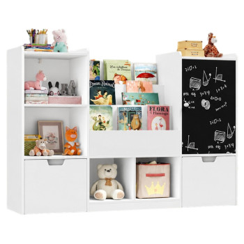 Детски органайзер за играчки масивно дърво и MDF 140x51x80 см